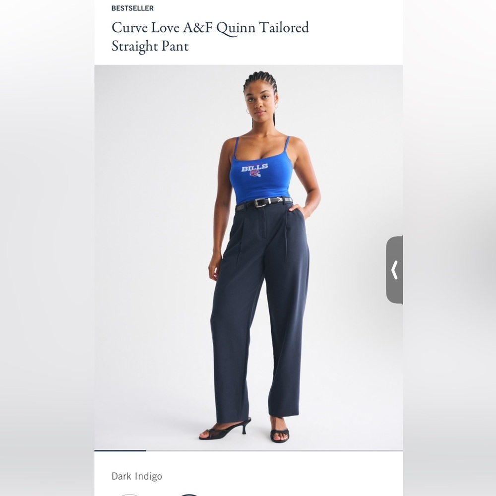 Abercrombie & Fitch Navy High-Waisted Trousers